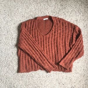 Cropped slouchy cotton on sweater